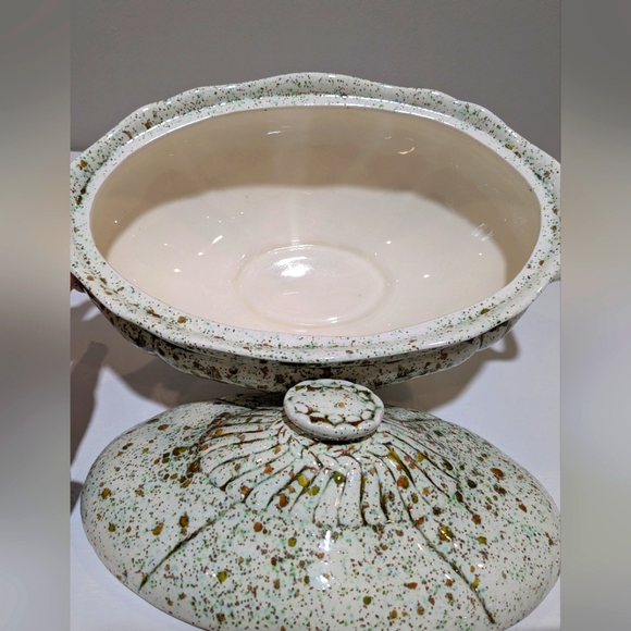 Vintage Splatter Abstract Cookery Crock Serving Turine Dish 1966 - Picture 9 of 15